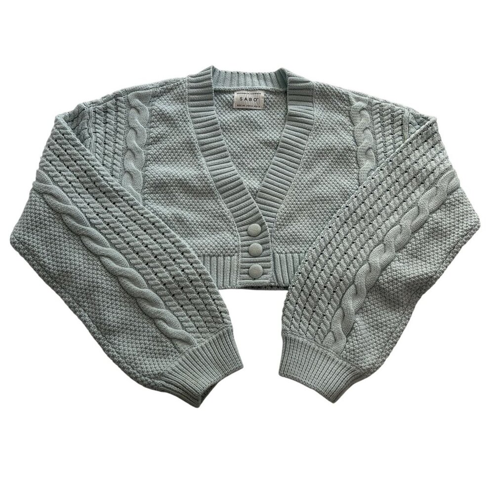 SABO Gabbi Knit Cardi in Pastel Blue